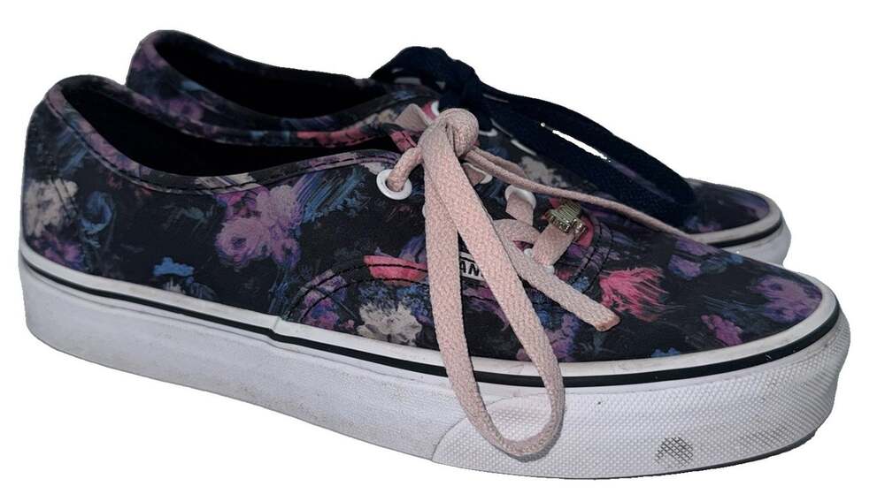 Vans Authentic Warped Floral Black Pink Women’s 6 Men’s 4.5 VN0A2Z5IT7R